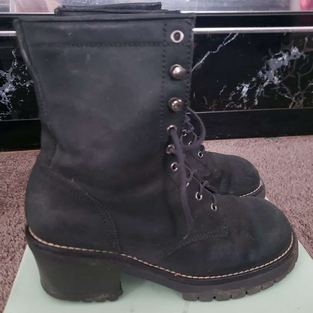 Black Lace-Up Women's Combat/Hiking Boots